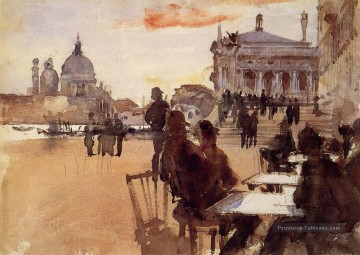 Café sur la Riva degli Schiavoni John Singer Sargent Peinture à l'huile